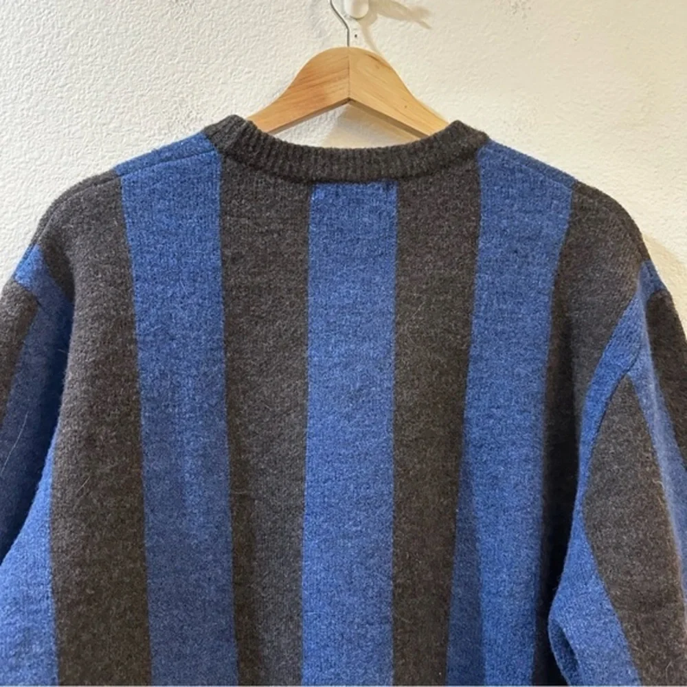 Zara Men's Le Numero 65 Textured Sweater‎ Blue/Black Size Small